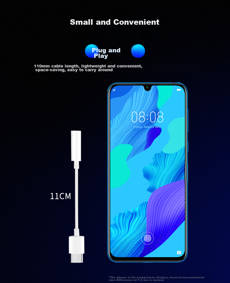Переходник Trendsetter для наушников Type-C для Huawei P50/40/30/Nova8910Pro, Honor Magic34/80/70/60/X40/X30, белый
