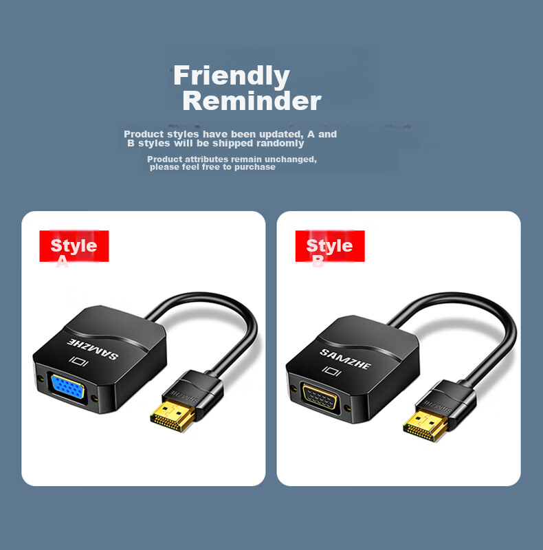 HDMI - VGA переходник SAMZHE HHV01, черный, 1080P