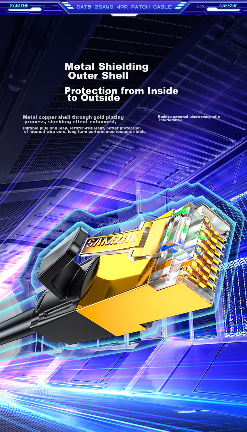 Кабель Ethernet SAMZHE Cat 8