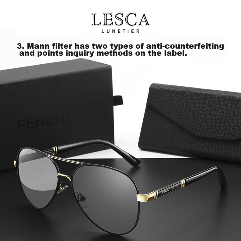 Солнцезащитные очки LESCA LUNETIER для мужчин, поляризованные, защита от УФ-лучей, черная оправа, фотохромные линзы (для дневного и ночного использования)