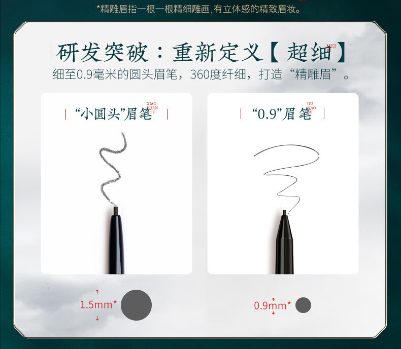 花西子 螺黛丝描眉笔/0.9毫米防水防汗持久晕染极细圆头情人节礼物 03 螺黛褐(深棕色)(1+1)