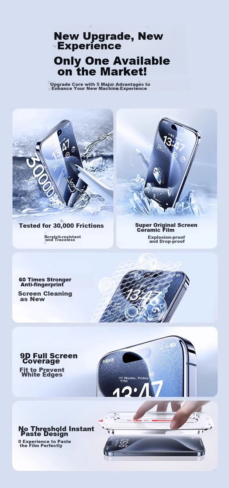 Защитное стекло DIVI для Apple iPhone 12/12 Pro, 2 шт., полное покрытие, противоударное, антибликовое, HD Clear