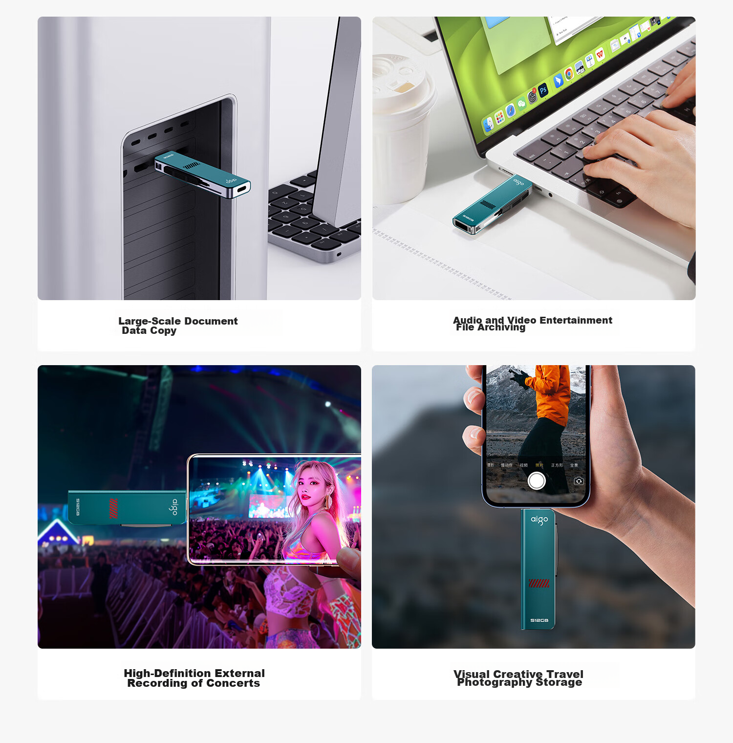 USB-флеш-накопитель Aigo U357S 256 ГБ, USB 3.2 Type-C, скорость чтения 1000 МБ/с, для телефонов, компьютеров, планшетов, универсальный, с выдвижным дизайном