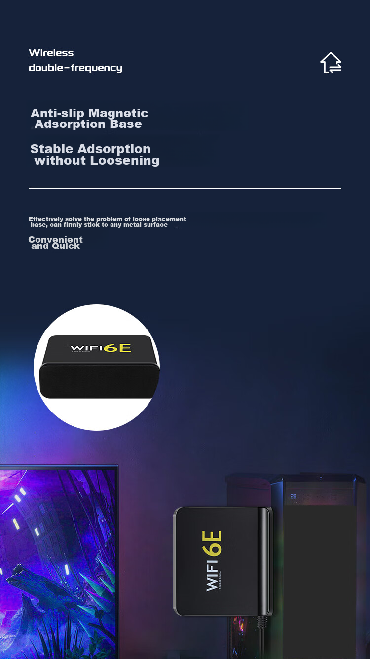 Сетевая карта EB-LINK PCI-E WIFI6E, двухдиапазонная 2.4G/5G, антенна SMA 12DB, 1.2м, черная