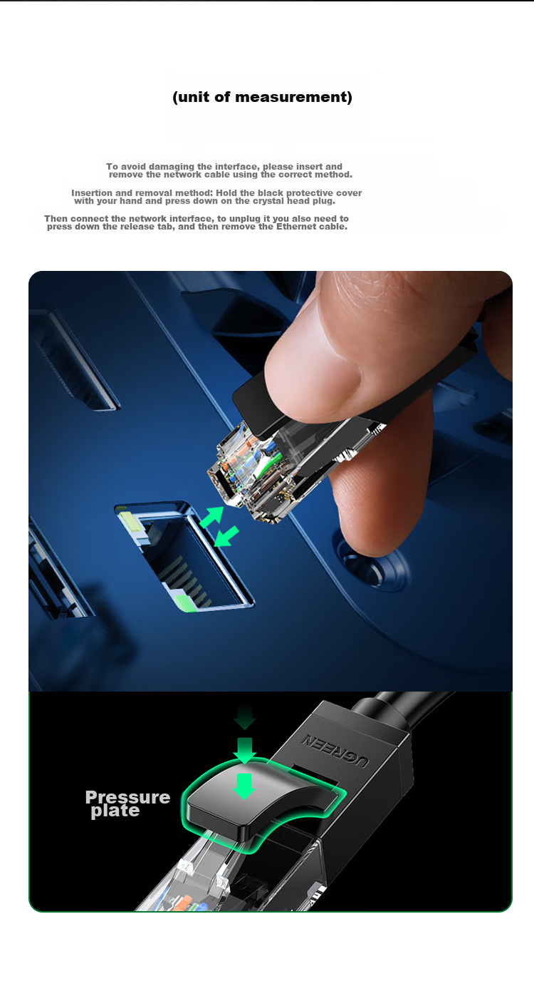 Кабель UGREEN Cat6 Ethernet, гигабитный сетевой широкополосный кабель, плоский сетевой кабель CAT6 для домашнего компьютера, мониторинга, 8-жильный витой кабель, 20 метров, черный 50181