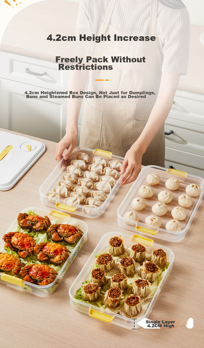 Контейнер для пельменей COOKER KING, многофункциональный, 4-слойный, большой, для хранения в холодильнике, пищевой пластик, белый