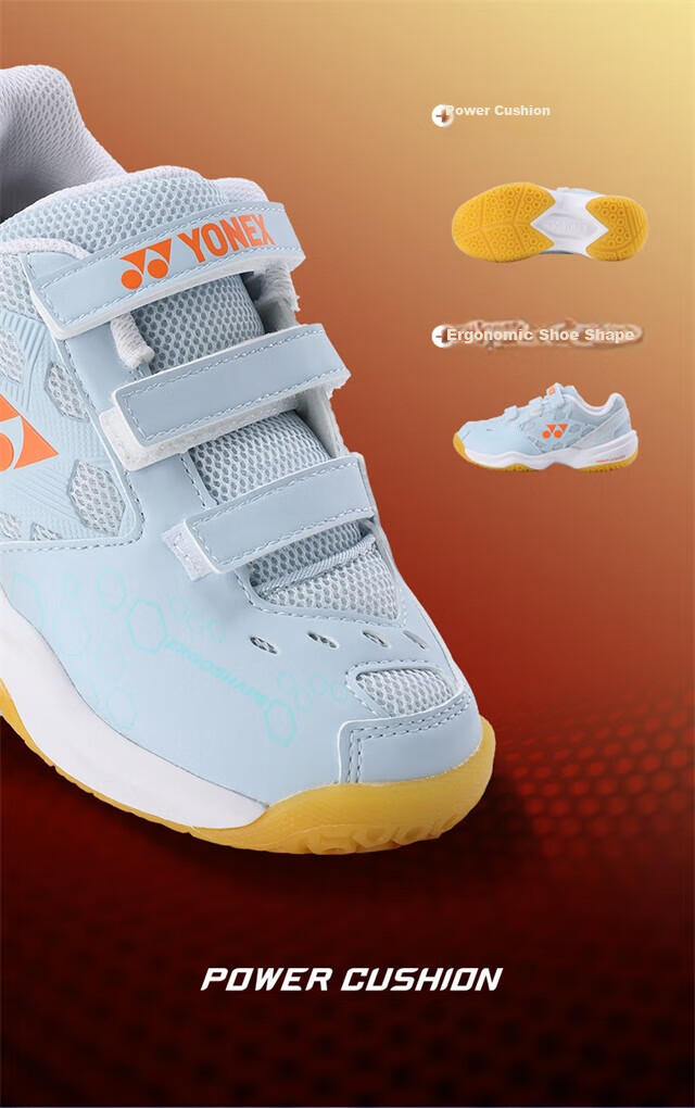 Кроссовки для бадминтона YONEX SHB101JRCR, детские, белые с синим, размер 35