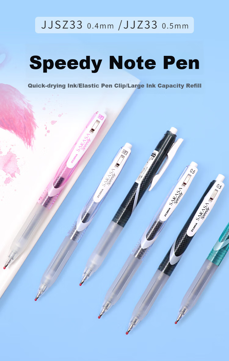 Гелевая ручка ZEBRA Speedy Quick Writing Pen, 0.5 мм, черная