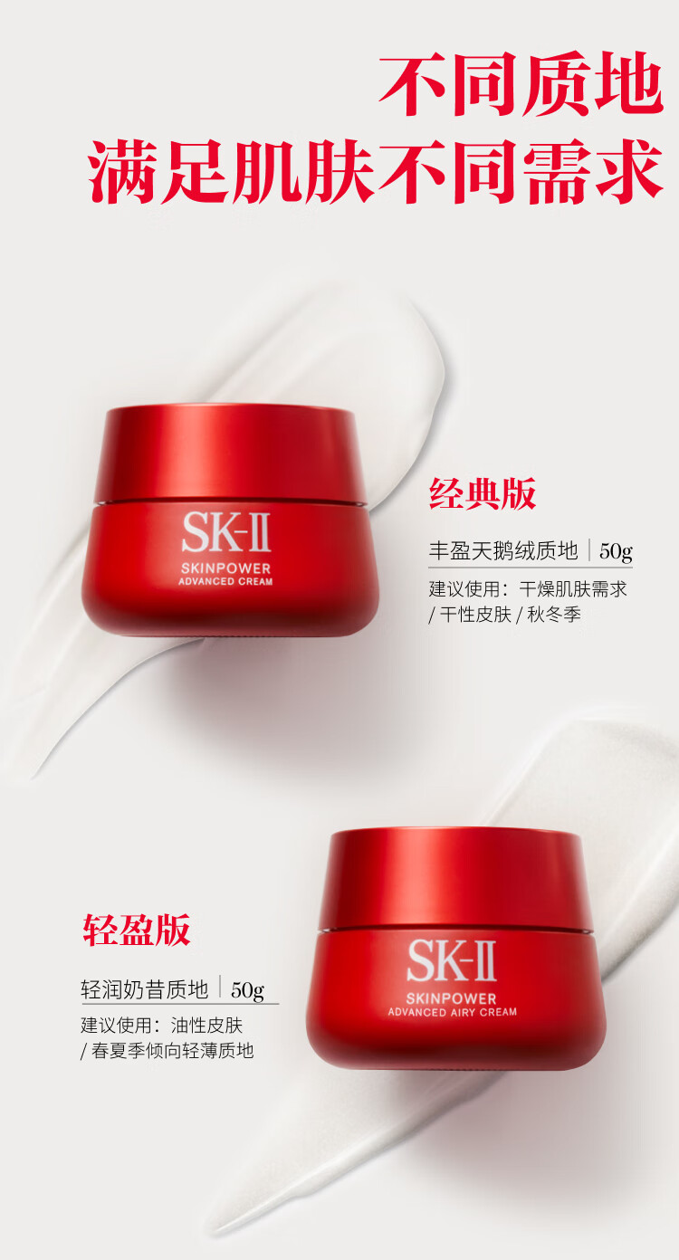 SK-II全新大红瓶面霜80g修护精华霜sk2护肤品套装化妆品生日礼物送女友