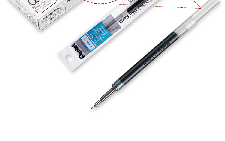 Набор стержней для гелевой ручки Pentel LRN5, 0.5 мм, черные, 12 шт.