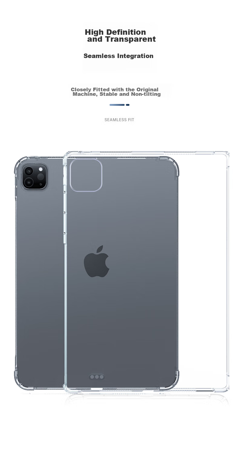 Чехол BIAZE для iPad Pro 13 дюймов (2024/2025) M5/M4, прозрачный, противоударный с четырёх-угловой подушкой безопасности, TPU, PB517