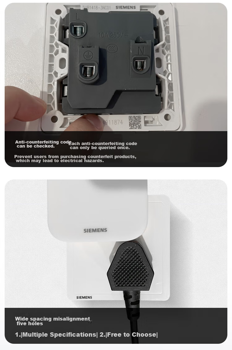 SIEMENS Выключатель тройной одинарный Zhi Dian Dark Gray Silver 5TA14313NC07