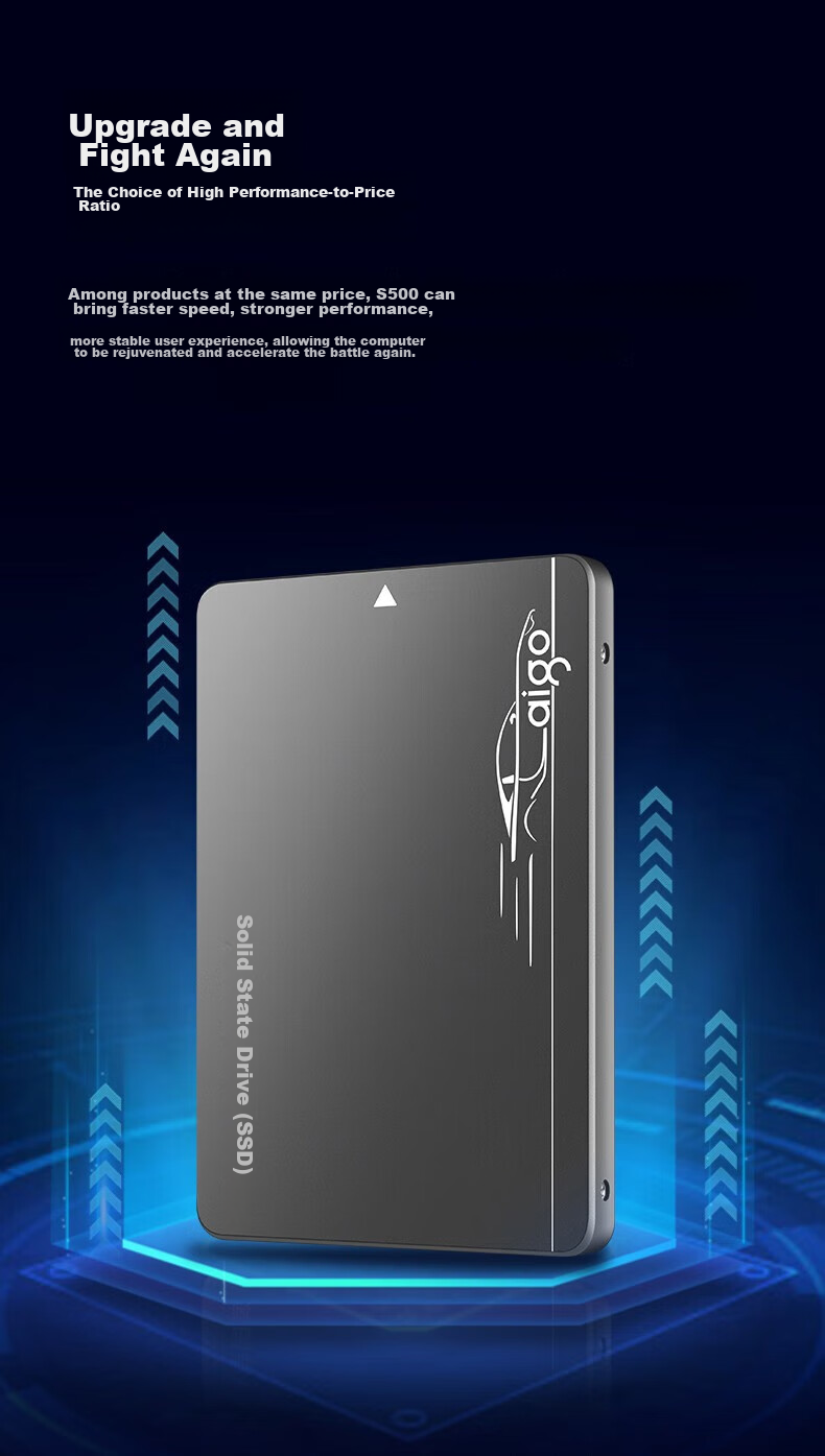 SSD накопитель Aigo S500, 512 ГБ, SATA III, 2.5 дюйма