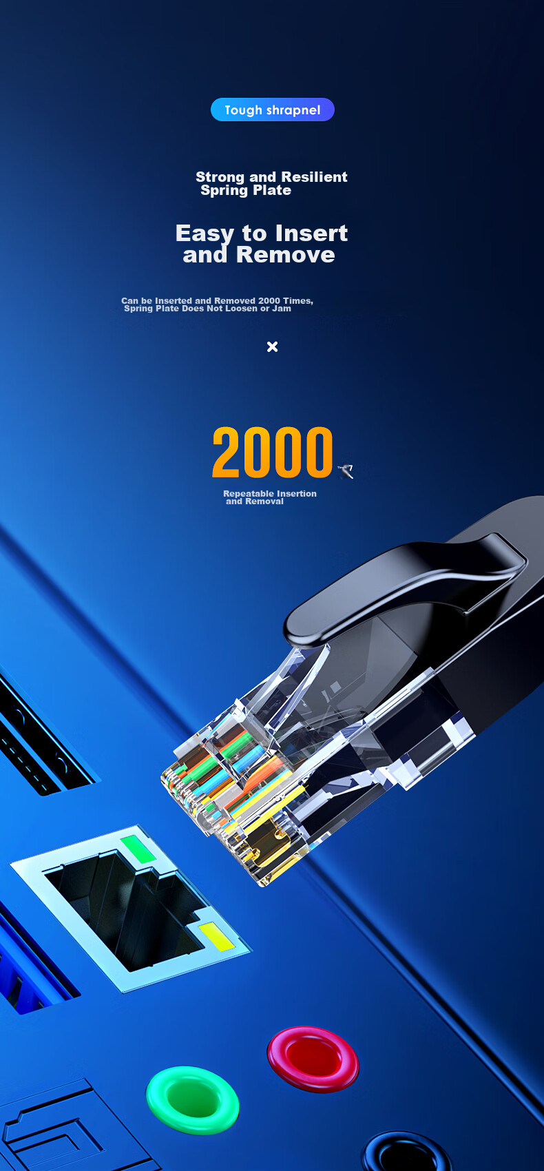Сетевой кабель BIAZE CAT6, 40 метров, гигабитное сетевое соединение, неэкранированная витая пара, для инженерии, дома, компьютера, широкополосного доступа и видеонаблюдения, WX8