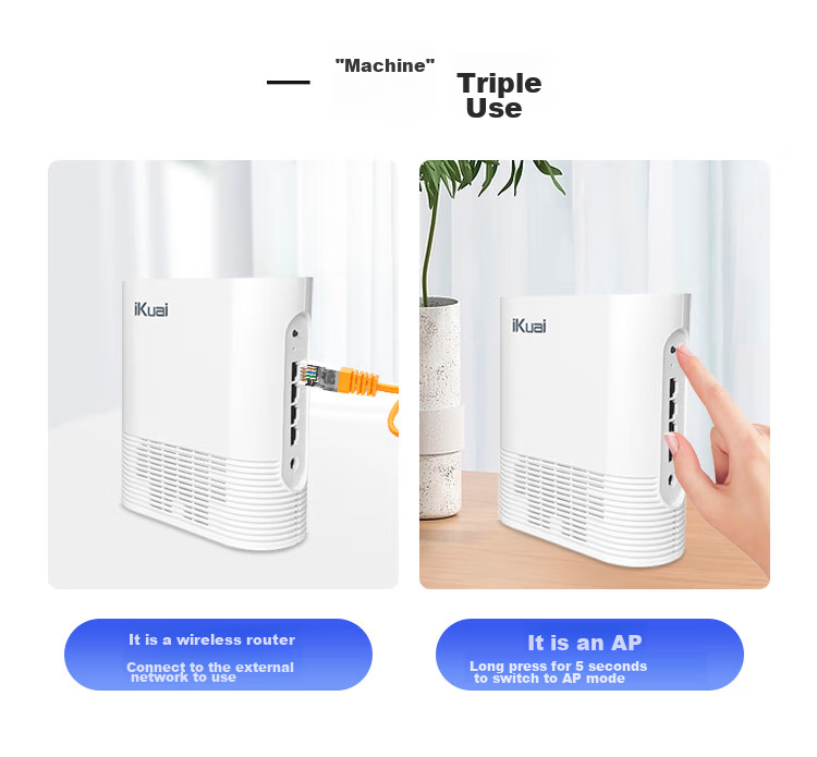 Wi-Fi роутер iKuai Q3000, Gigabit WiFi 6 AX3000, двухдиапазонный, 3 LAN порта