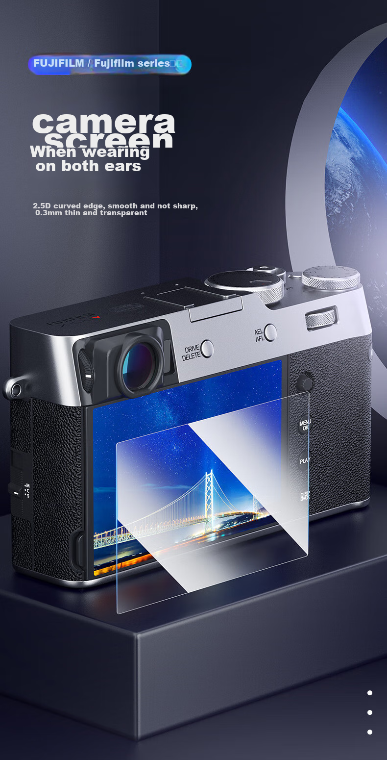 Защитная пленка JJC для экрана камеры Fujifilm X-T5, противоударная, противоцарапийная, прозрачная