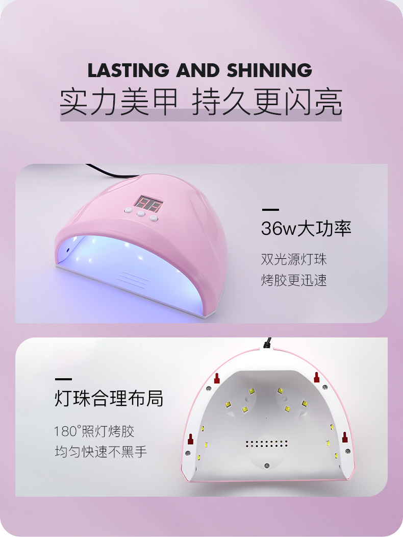 糖果小姐（Miss Candy）小黑糖猫眼甲油胶光疗烤灯初学美甲蔻丹15件套BY03/莓莓猫眼新年
