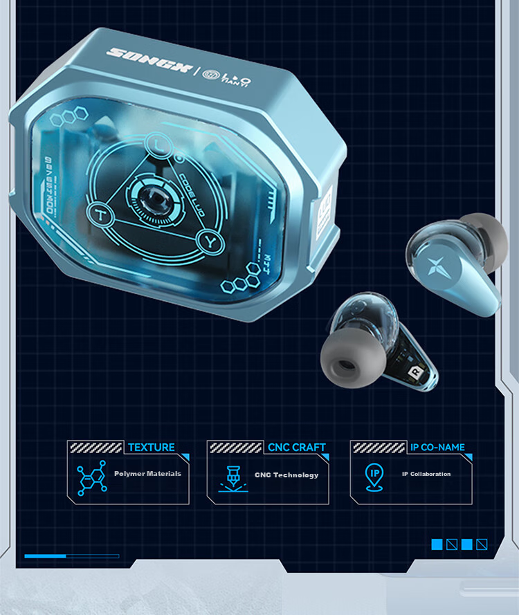 Беспроводные наушники SONGX Luotianyi с активным шумоподавлением, низкая задержка, Hi-Fi звук, подарок на Рождество, совместимы с Apple и Android