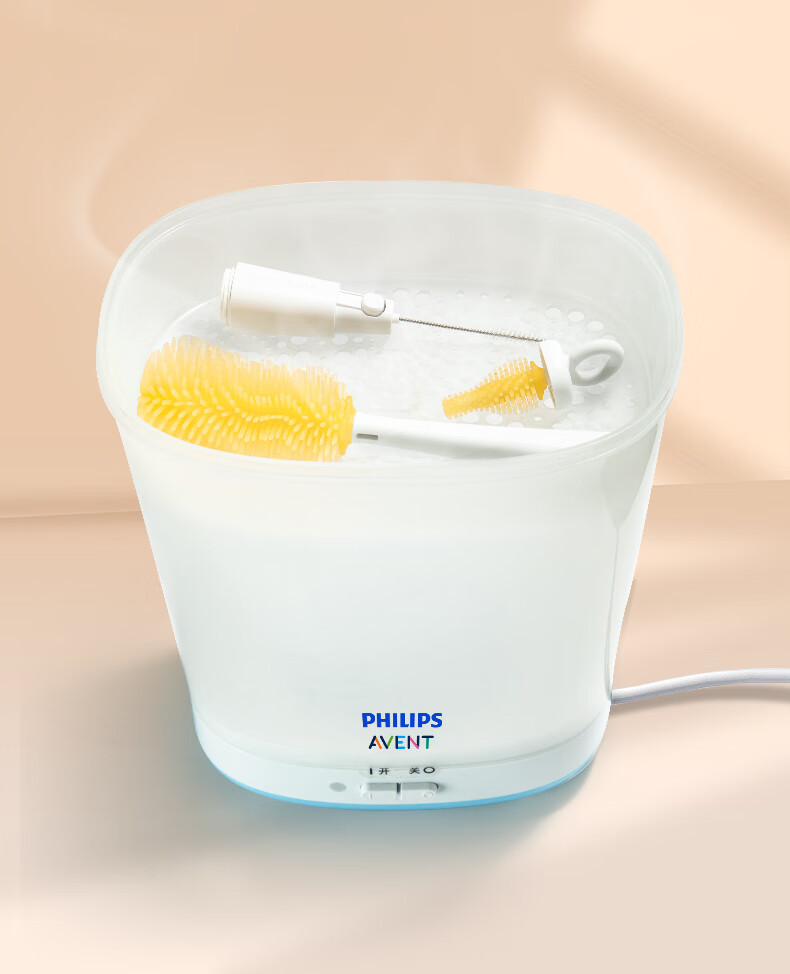 Набор из трех щеток для чистки бутылочек и сосок AVENT Philips, силиконовая щетка, желтый