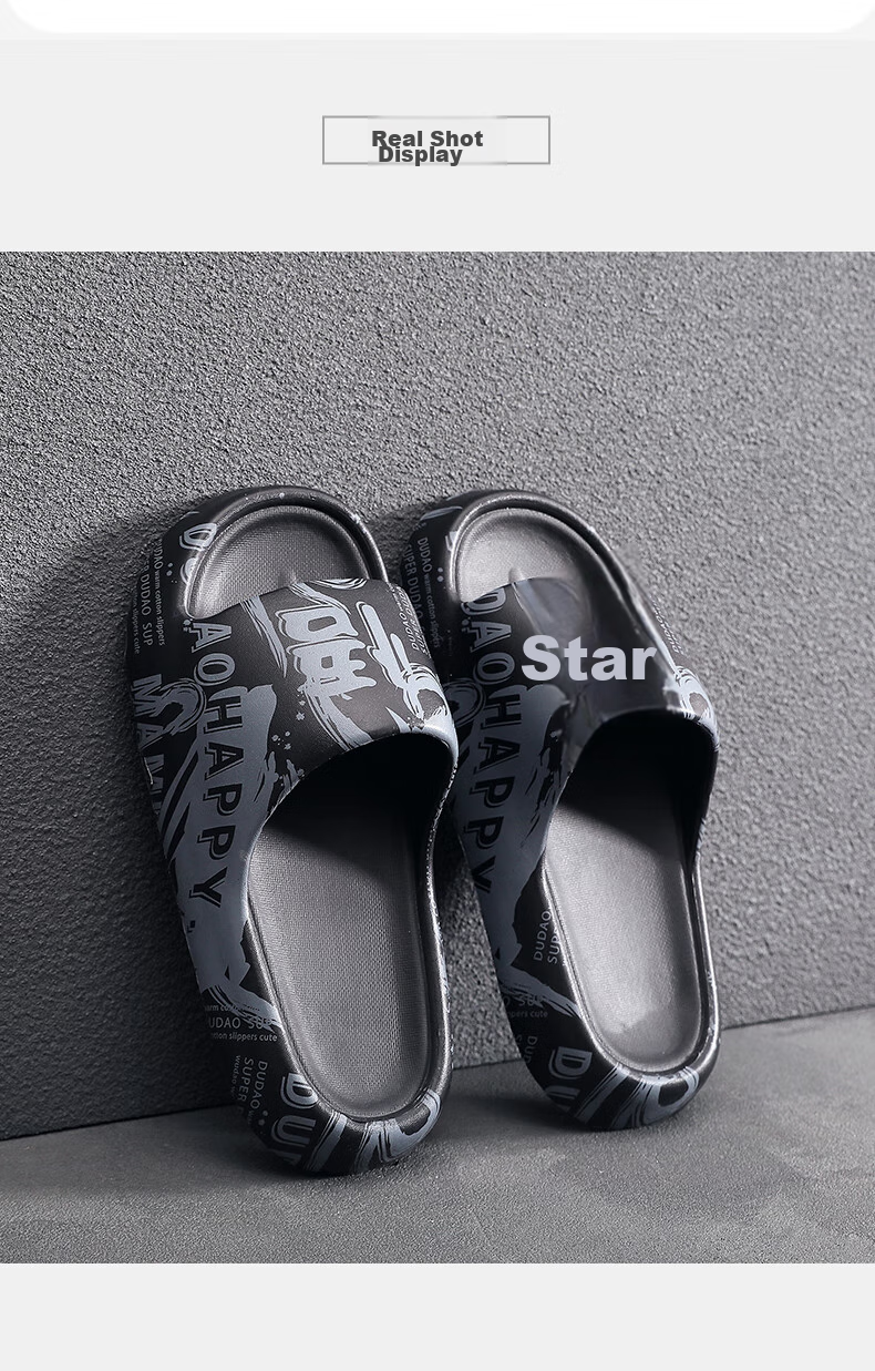 GUOLUOFEI Мужские тапочки из ЭВА, летние шлепанцы для душа, утолщенные, женские, белые с синим, размер 42-43