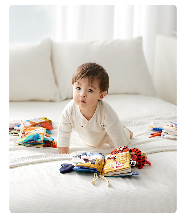 Книжка-игрушка Babycare "Хвостик" для малышей, развивающая, мягкая, с текстурами, 4 шт.