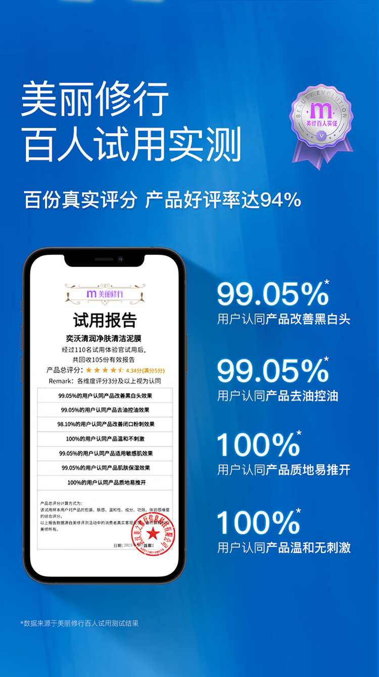 奕沃（EIIO）2代深层清洁泥膜白泥涂抹式面膜毛孔祛痘去角质粉刺黑头闭口ello