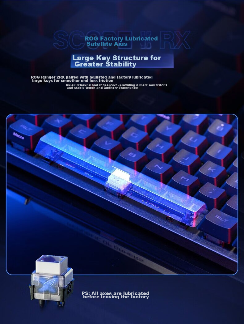 Механическая клавиатура ROG Ranger 2 RX PBT Edition, проводная, игровая, с RGB-подсветкой, черная