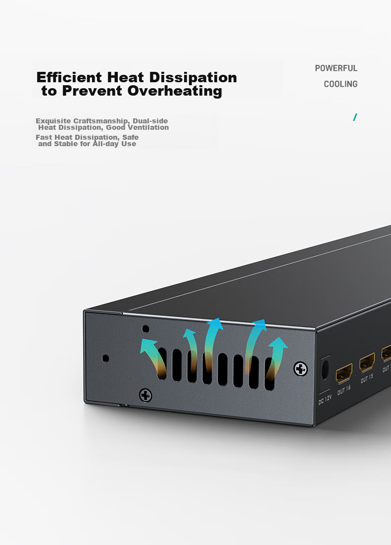 HDMI-сплиттер MT-viki MT-SP1016, 1 вход 16 выходов, 4K@30Hz, металлический корпус
