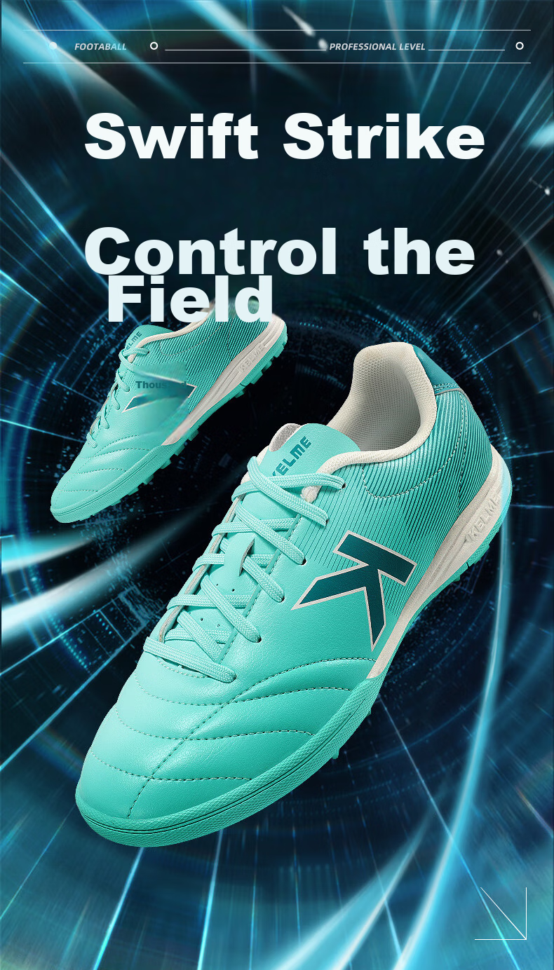 Футбольные бутсы KELME TF для мужчин и подростков, дышащие, нескользящие, профессиональные тренировочные бутсы для футбола, черные, размер 34