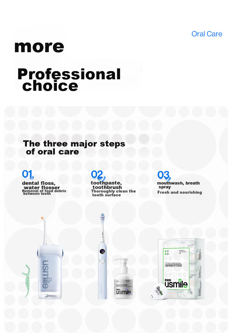 Зубная нить Usmile Double-Line Fresh с дизайном "Smiles", индивидуально упакованная, 60 шт.