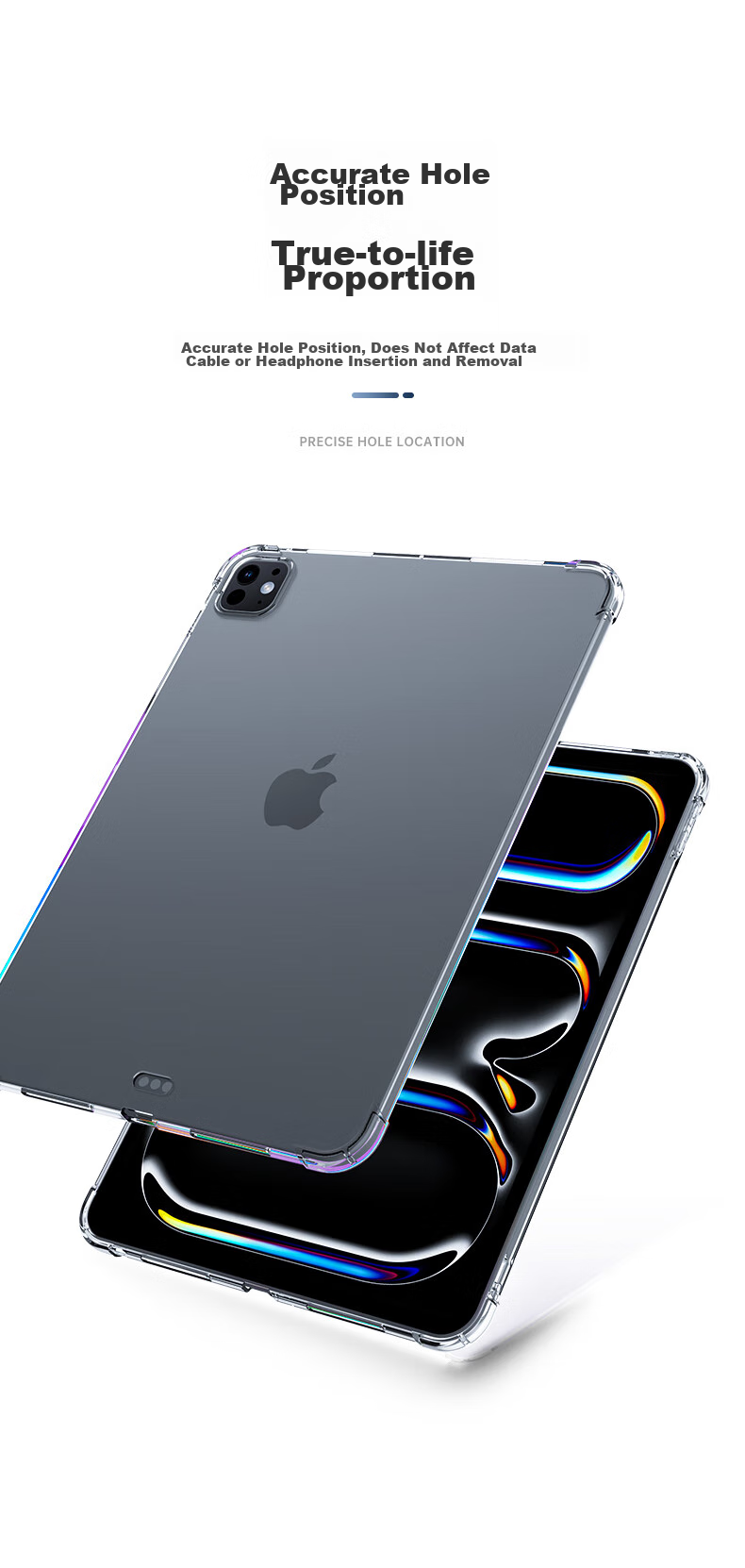 Чехол BIAZE для iPad Pro 13 дюймов (2024/2025) M5/M4, прозрачный, противоударный с четырёх-угловой подушкой безопасности, TPU, PB517