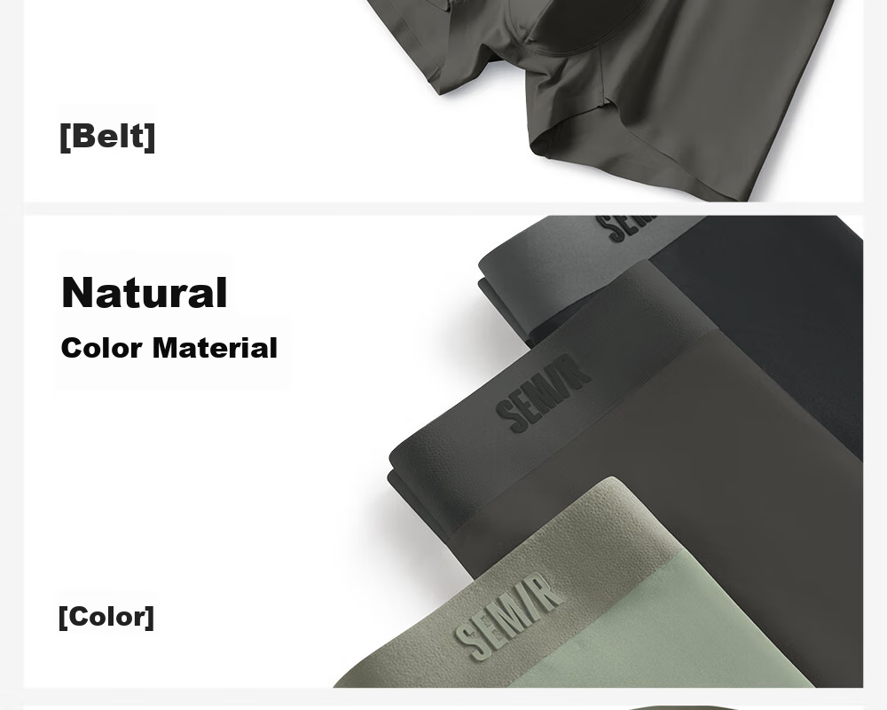 Мужские боксеры Semir, хлопок, антибактериальные, дышащие, бесшовные, большие размеры, XXL, 3 шт.