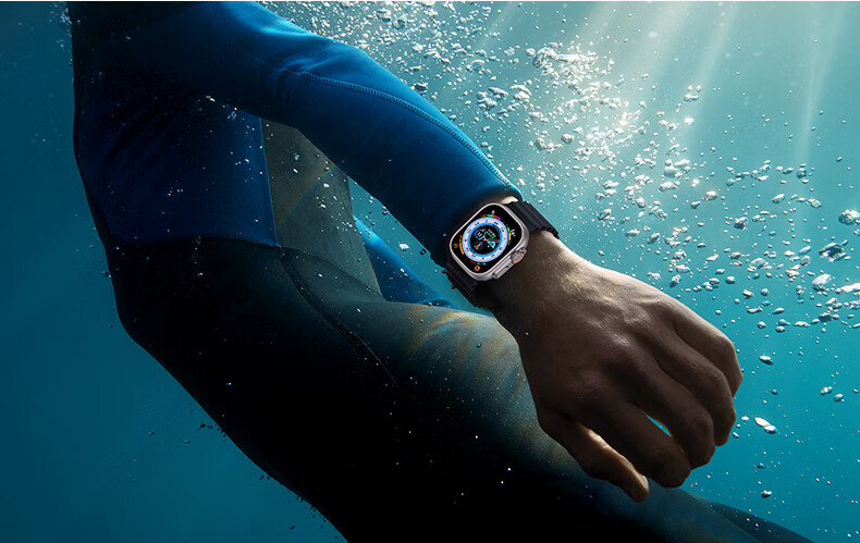 Ремешок W&P Ocean Silicone для Apple Watch Ultra 3/2/1/SE, черный, размер 45 мм