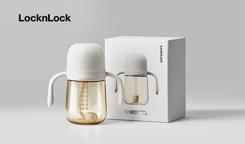 LOCK&LOCK Поильник-непроливайка с трубочкой для детей от 1 до 3 лет, PPSU, с шариком-непроливайкой для питья
