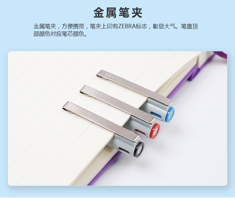 日本斑马牌（ZEBRA）中性笔 0.5mm 会议签字笔 学生标记笔水性笔 BE-100 黑色 单支装