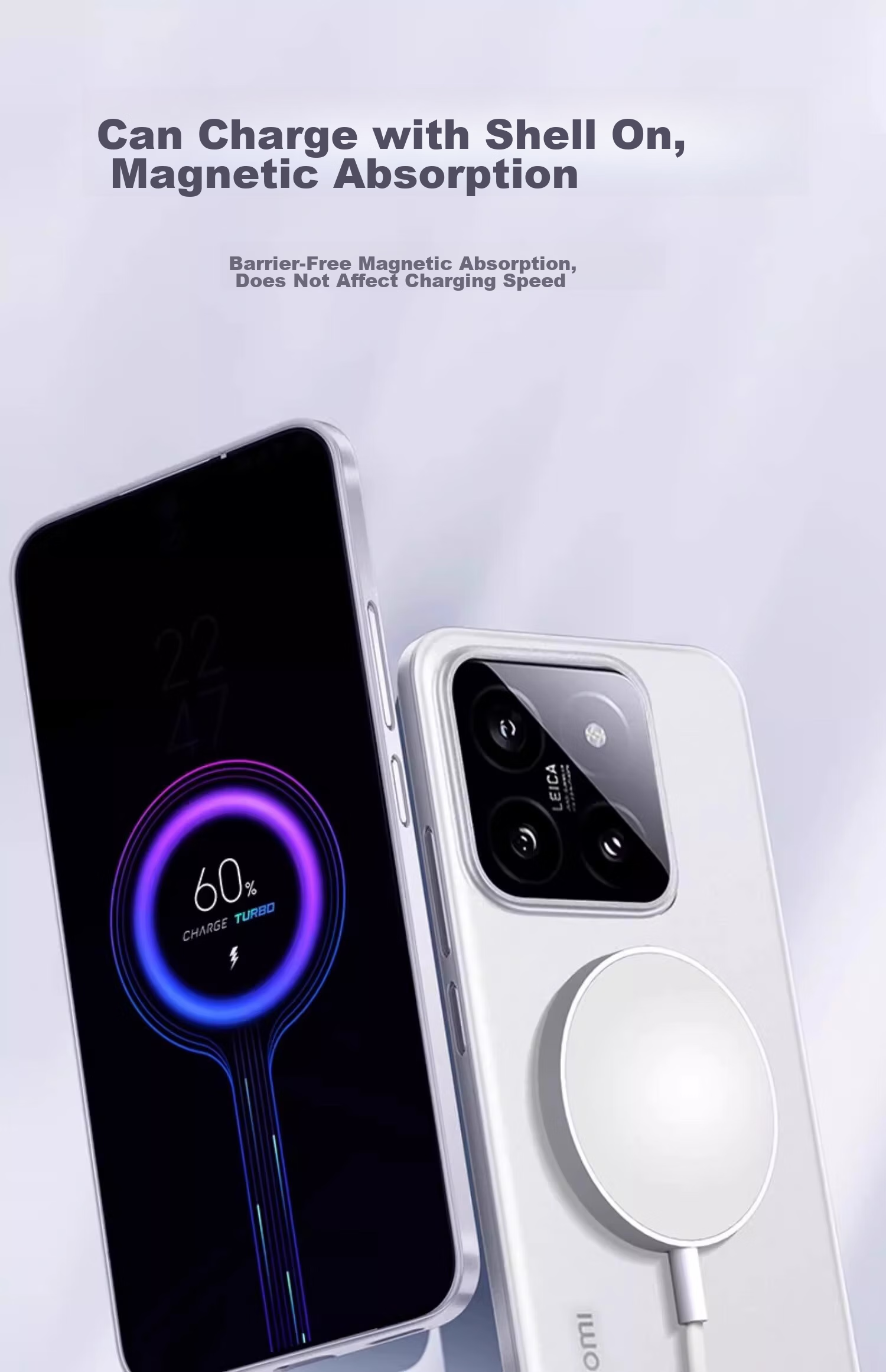 Чехол-накладка EDDGA Ultra-Thin Frosted для Xiaomi 14, противоударный, приятный на ощупь, полупрозрачный белый