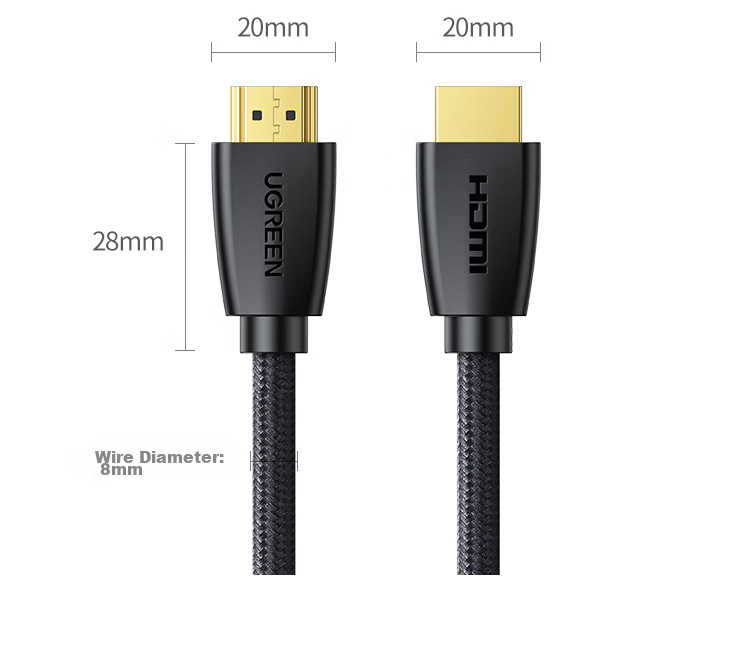 Кабель UGREEN HDMI версии 2.0, цифровой высокоскоростной, 3D, 8 метров, 40413