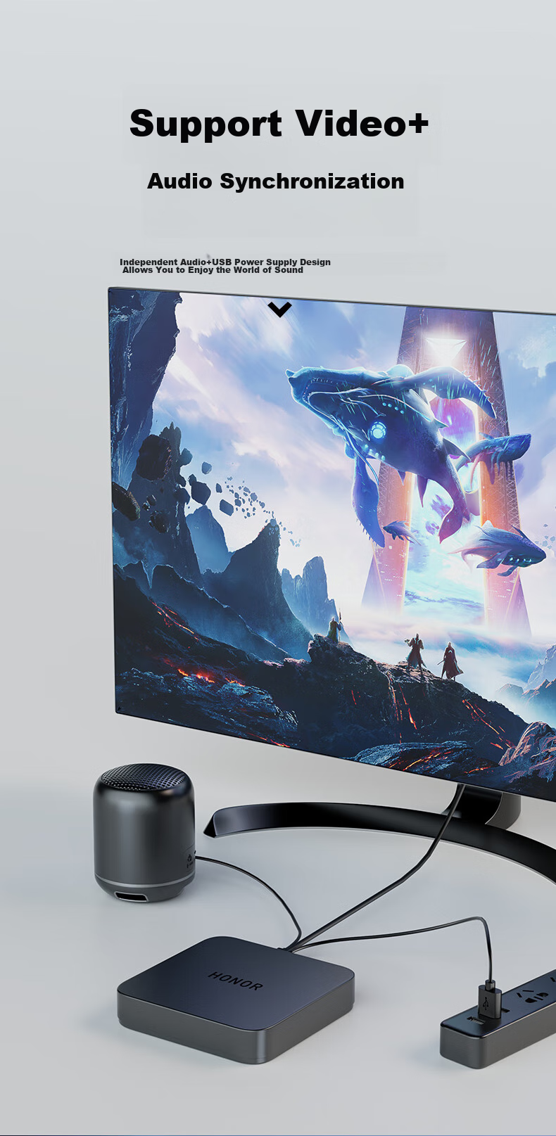 Переходник BIAZE VGA на HDMI с аудио, 3 метра, черный