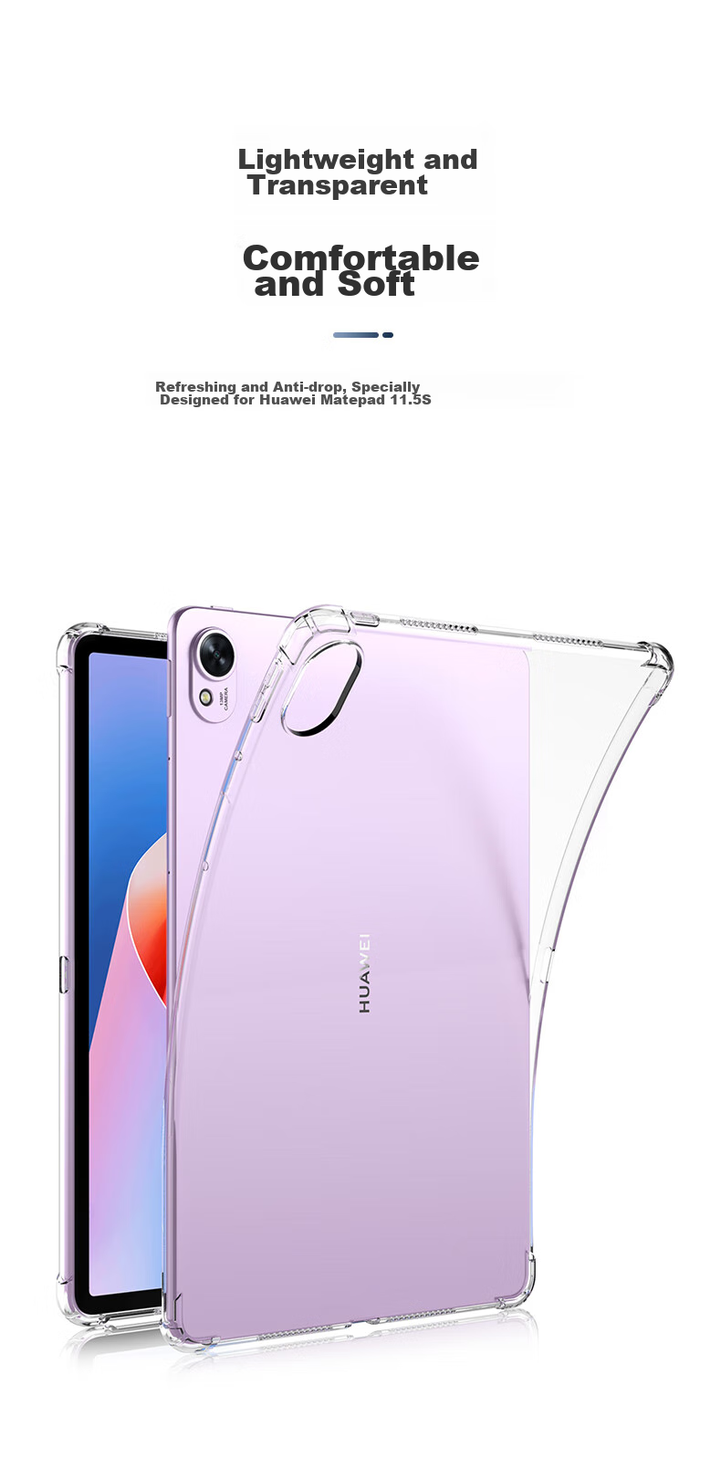 Чехол BIAZE для Huawei MatePad 11.5s, тонкий, прозрачный, противоударный, для моделей 2025/2024, TPU