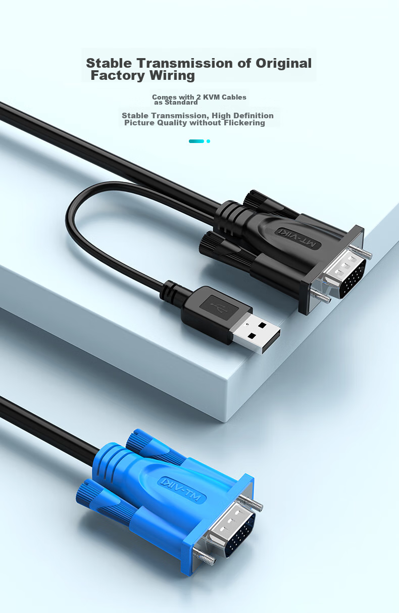 KVM-переключатель MT-viki MT-KV2, 2 порта VGA, USB, для совместного использования монитора, клавиатуры и мыши