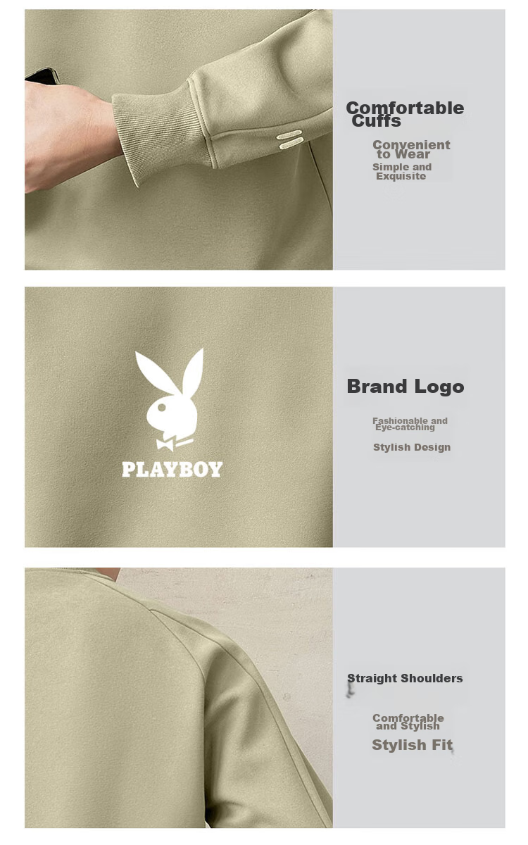Мужская толстовка PLAYBOY с круглым воротом, новая ретро-модель на осень, модная мужская толстовка с длинным рукавом, повседневная свободная футболка, мужская одежда