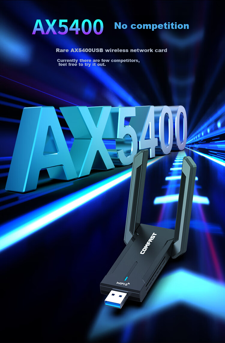 COMFAST AX5400M Gigabit Driverless USB WiFi 6 Адаптер для Компьютера, Беспроводной Сетевой Приемник CF-972AX