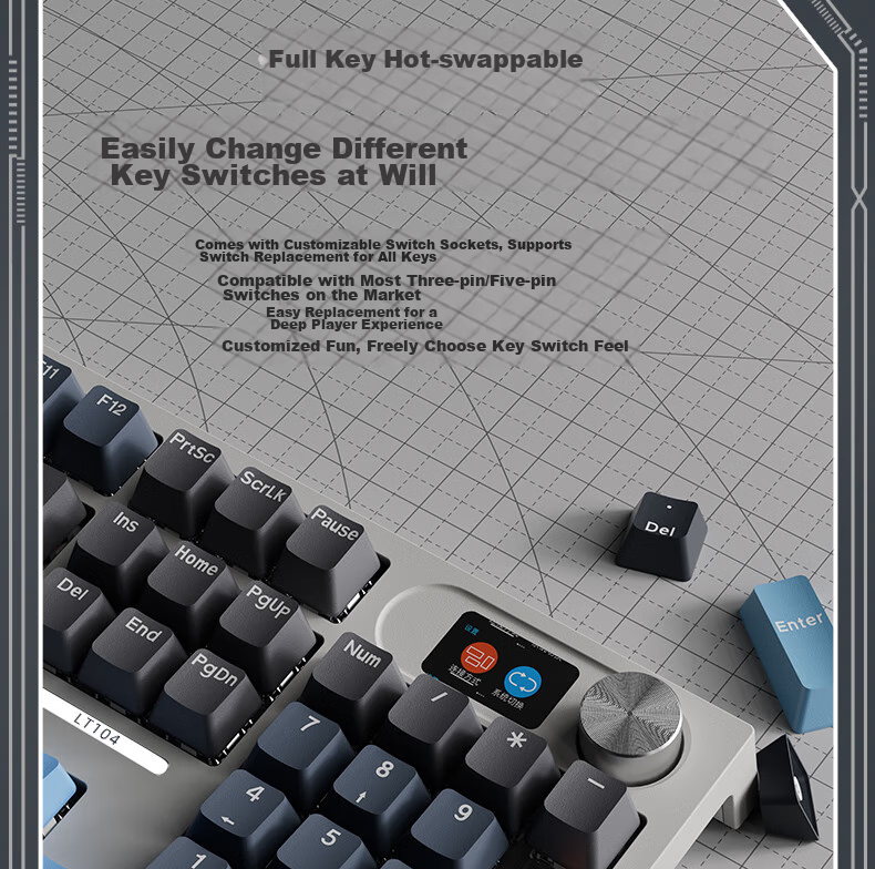 Механическая игровая клавиатура Langtu LT104, проводная, с подсветкой, для ПК и ноутбуков, белая