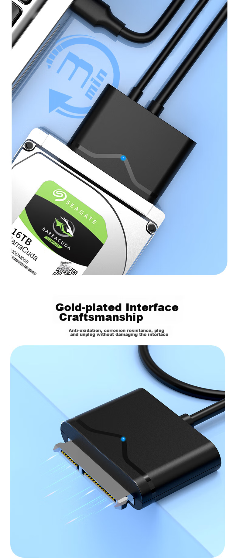 Переходник PISEN USB 3.0 на SATA, кабель для жесткого диска 2.5/3.5 дюйма, 0.5 метра