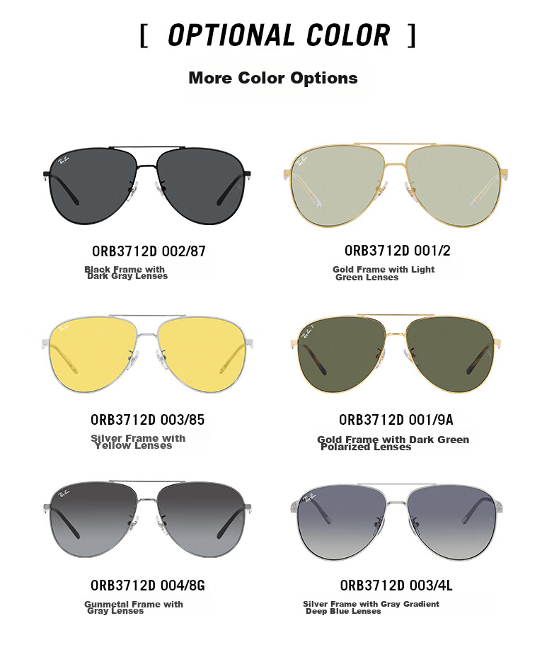 Солнцезащитные очки RayBan Aviator, модель 0RB3712D, унисекс, черный, размер 62