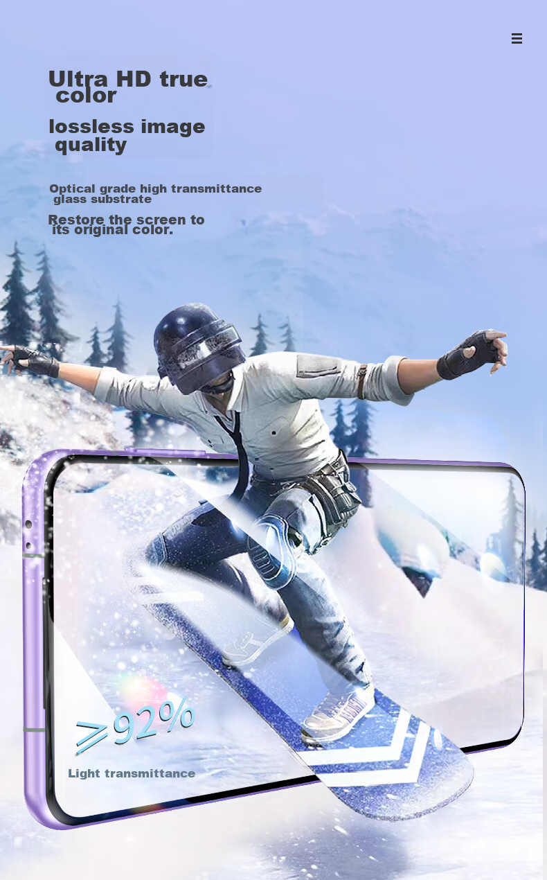 Защитное стекло LLUNC для Honor V30/V30 Pro/Huawei Nova 6/True Q3, полное покрытие экрана, защита от отпечатков пальцев, устойчивость к царапинам