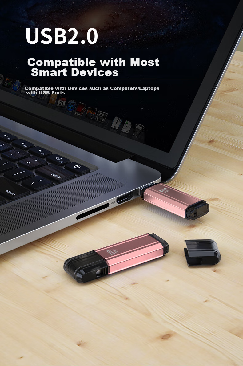 USB-накопитель DM PD206, 8GB, USB 2.0, металлический корпус, розовый