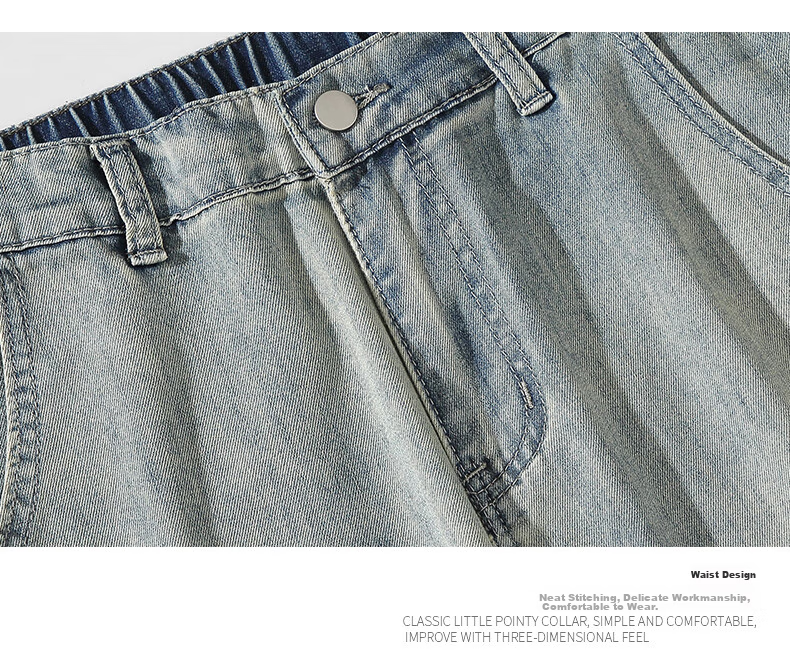 Джинсы MMOPTOP American-Style High Street Casual Washed Jeans для мужчин, осень-зима, свободные винтажные прямые штаны Y03, светло-голубой, 3XL