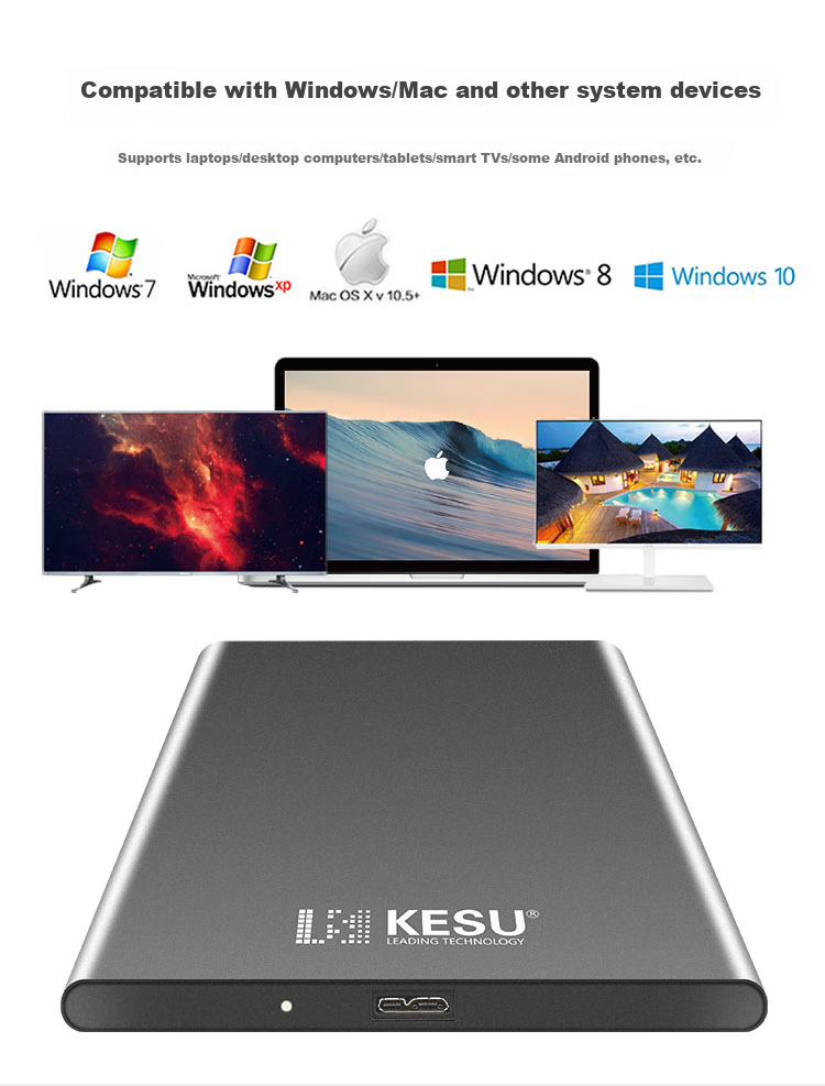Внешний жесткий диск KESU 500 ГБ, портативный, USB 3.0, большой емкости, механический, для ноутбуков и телефонов, 2,5 дюйма, для хранения данных дома и в офисе