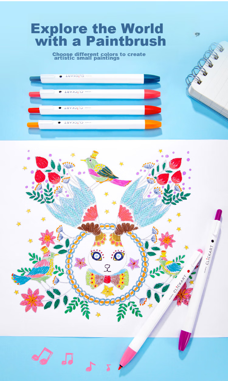 Ручка-маркер ZEBRA Art Dot WYSS22, розовый, одноразовая, для рисования и скетчинга, 0.6 мм